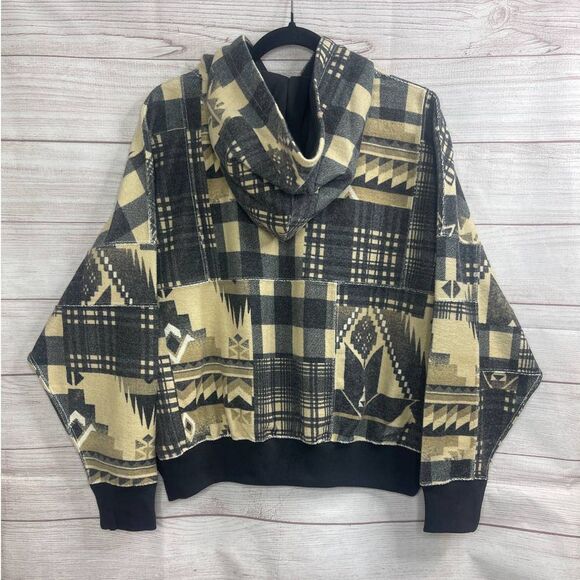 Polo Ralph Lauren Women’s Geometric Patchwork Fleece Hoodie Size Medium - Picture 6 of 9